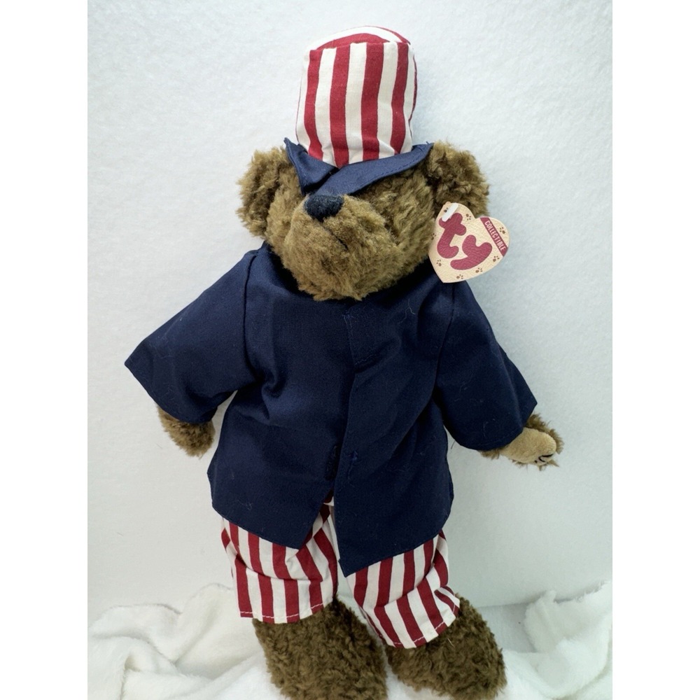 TY Attic Treasures Bear Samuel 1993 14" Patriotic Plush USA Hat NWT Vintage‎